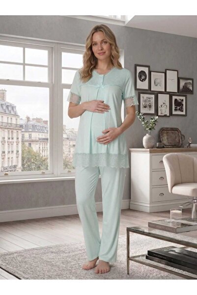 Lohussa Νέα σεζόν Τιρκουάζ δαντέλα με λεπτομέρειες Ειδικού Σχεδιασμού Κοντομά...