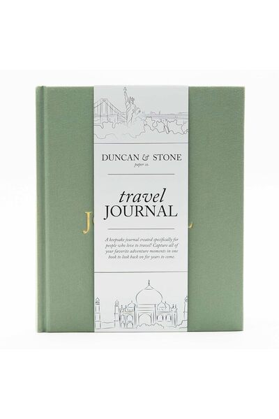 DUNCAN & STONE PAPER CO. Travel Journals for Women and Men (Dark Green (Sage ...