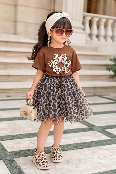 KOKOŞ BEBEK Σετ Φούστας Τούτου με Λεοπάρ Λεπτομέρειες - Ηλικία 3/10 ετών - 31718
