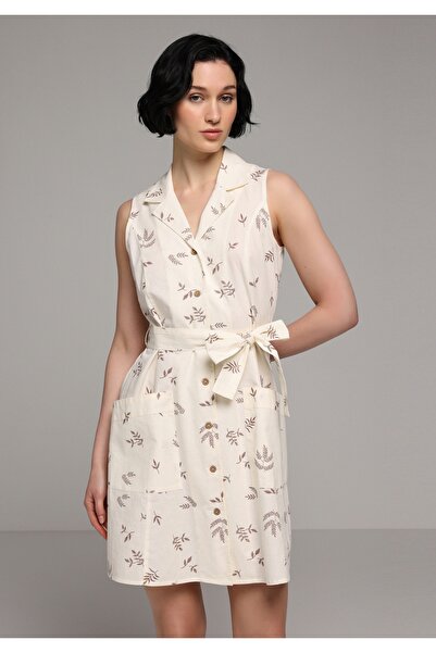 Colin's Γυναικείο αμάνικο φόρεμα σε εκρού χρώμα με στάμπα, κανονική εφαρμογή