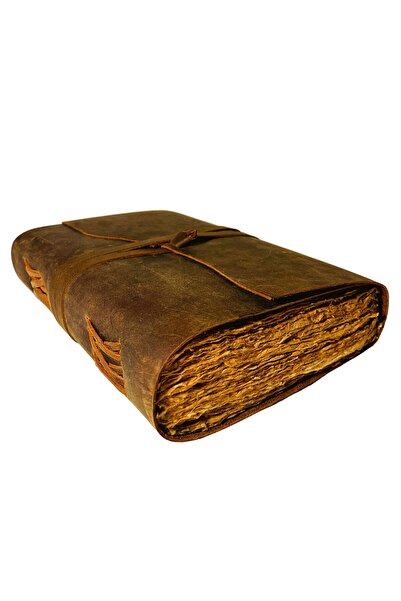 Generic Vintage Leather Notebook, Deckle Edge Rustic Paper, Unlined, Book of ...