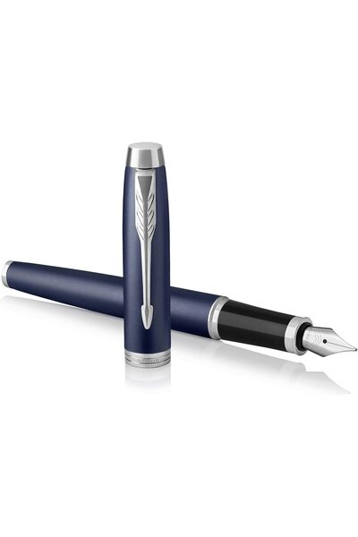Parker IM Fountain Pen | Matte Blue | Fine Nib with Blue Ink Cartridge | Gift...