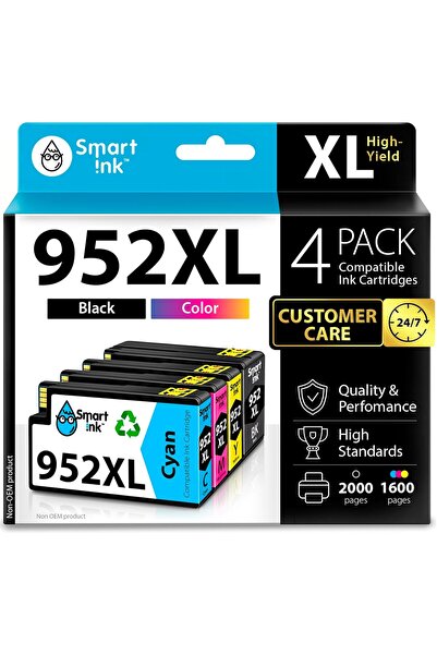 Generic Smart Ink Compatible Ink Cartridge for HP 952XL 4-Pack for OfficeJet ...