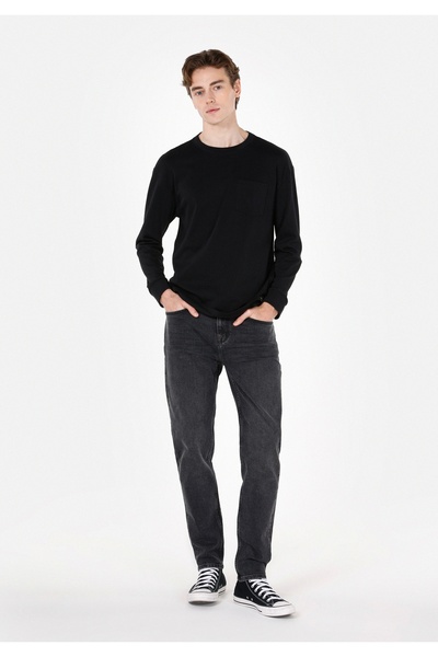 Colin's Regular Fit Mid Waist Tapered Leg Men's Black Denim Jean Trousers