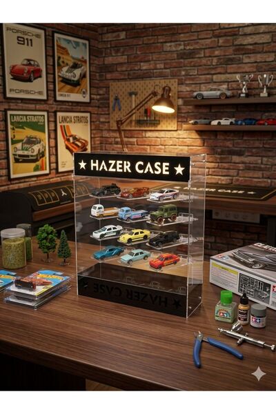 hazer case 1:64 Diecast Model Araç Sergileme Dolabı Pleksi Açılır Kapanır Kap...