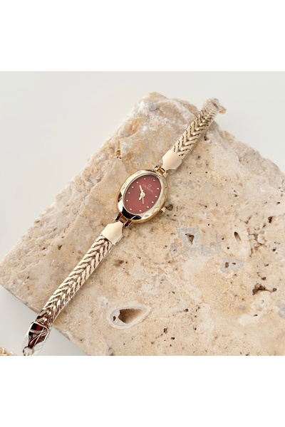 Vesce Atelier Pode Gold Saat Bordo