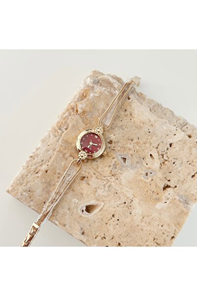 Vesce Atelier Mias Gold Saat Bordo