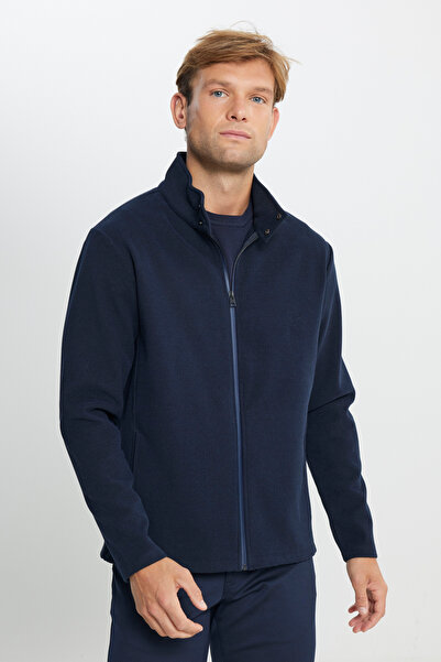 ALTINYILDIZ CLASSICS Ανδρικό φούτερ με φερμουάρ και τσέπες, σε ανθρακί-μελανζ...