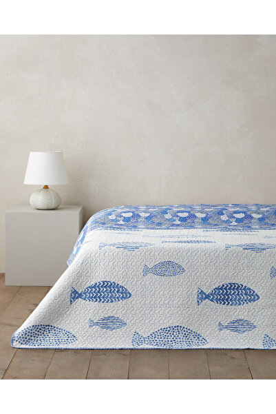 English Home Pesca Wave Single Multi-Purpose Cover 160X220 cm Blue