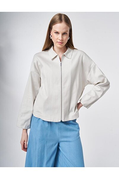 KYR Zipper Closure Non Denim Short Jacket Gray