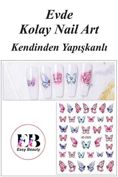 Easy Beauty Nail Art Sticker Kendinden Yapışkanlı, Tırnak Süsleme, Tırnak Döv...