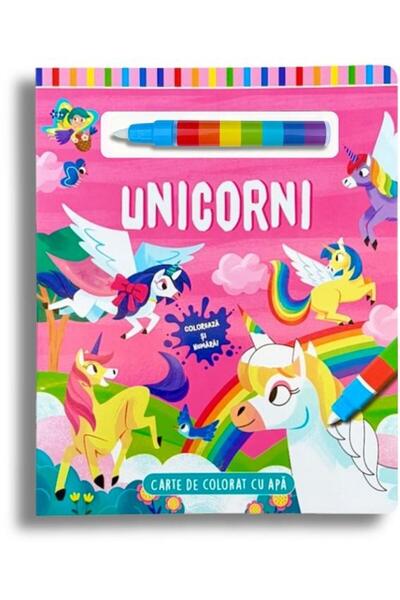 Editura Flamingo Junior Unicorni. Carte de colorat cu apa