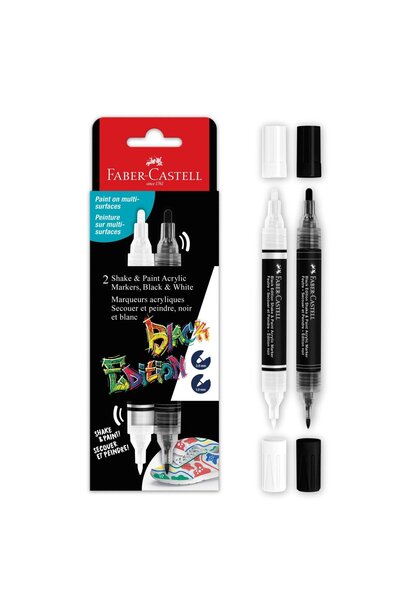 Faber Castell Faber-Castell Be Shake & Paint Markör Kalem 2 Li Siyah Beyaz