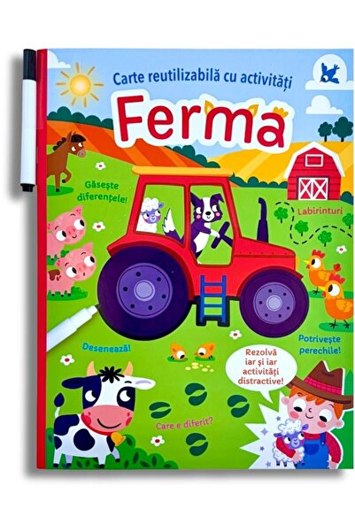 Editura Flamingo Junior Ferma. Carte reutilizabila cu activitati