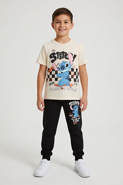 Cansın Mini Set trening pentru băieți cu tricou imprimat cu personaje din des...