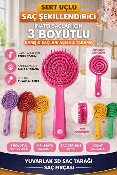 ASG KARIŞIK SAÇLAR İÇİN ÖZEL SERT UÇLU 3D SAÇ TARAĞI- AÇMA-TARAMA SAÇ FIRÇASI...