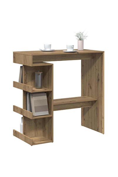 vidaxl Τραπέζι μπαρ με ράφι αποθήκευσης Δρυς 100x48x101,5 cm