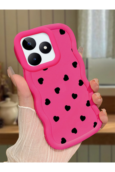 Hontinga Realme Note 50 Compatible Shockproof Simple Red Silicone Phone Case ...