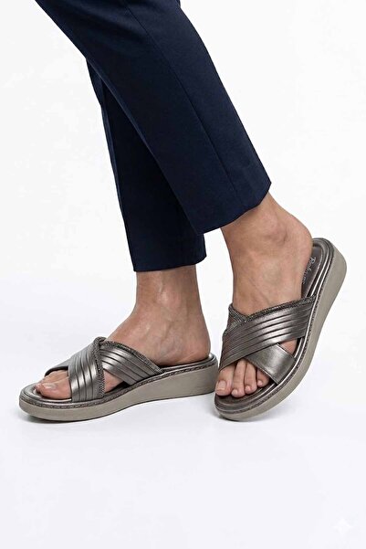 Polaris Γυναικείες παντόφλες με σόλα από μαύρη πλατίνα πέτρα - Άνετα ορθοπεδι...