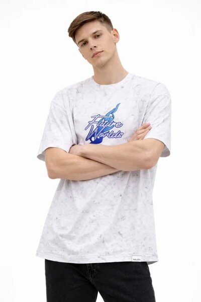 Kanonik Education Ανδρικό μπλουζάκι Acid Washed Oversize με στάμπα Future Wor...