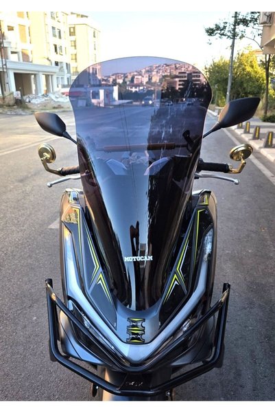 MOTOCAM Honda PCX Ön Cam 2025-2026 Model 66cm Siyah Renkli 4mm
