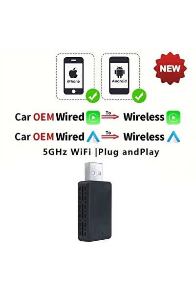 Choice1 محول كيبيدومي اللاسلكي الصغير من النوع B لـ CarPlay وAndroid Auto، دو...