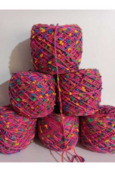 İPEK YÜN İPLİK DÜNYASI Βαμβακερό Ακρυλικό Νήμα Πλεξίματος (Candy Pink, Pompom...