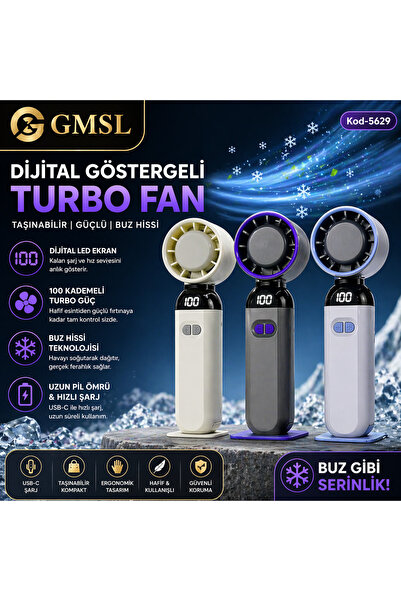 GMSL Dijital Ekranlı 100 Kademeli Turbo Fan | USB-C Şarjlı, Buz Hissi Teknolo...