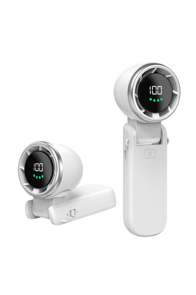 LILY Mini ventilator premium cu 6 trepte de viteză, afișaj LED portabil, alim...