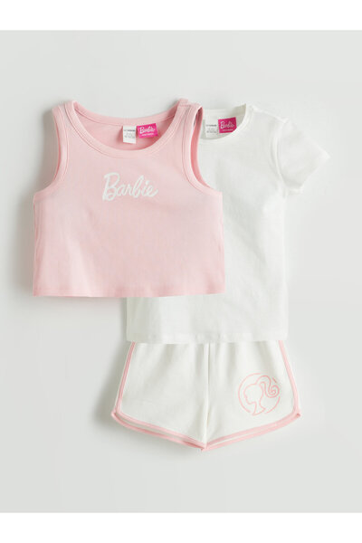 LC Waikiki Set Barbie imprimat pentru fete, din 3 piese