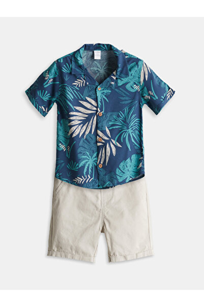 LC Waikiki Cămașă și pantaloni scurți pentru băieți cu model
