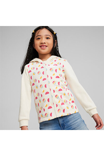 Puma Ess+ Summer Camp Fz Παιδικό Μπεζ Φούτερ με Κουκούλα