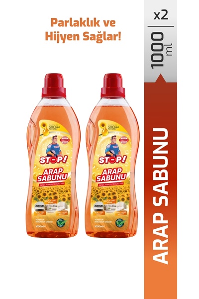 STOP Forte 2’li Arap Sabunu 1 L – Doğal İçerik, Güçlü Temizlik, Çok Amaçlı Ku...