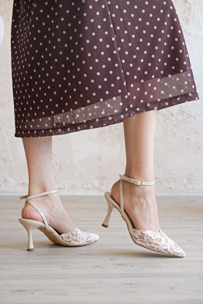 GOFFSHOES Γυναικεία παπούτσια με δαντέλα και τακούνι από δέρμα - Μπαγκουρούτα