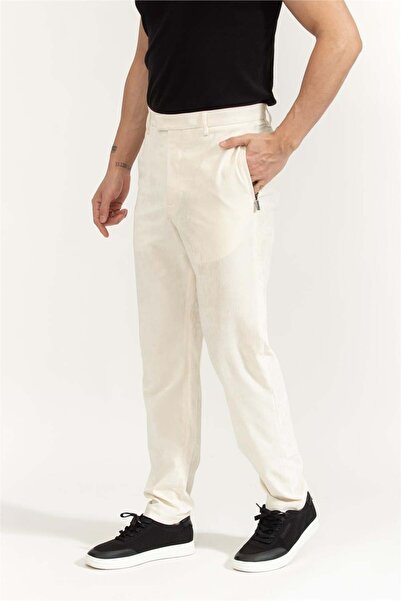 Emporio Armani Erkek Chino Pantolon Kırık Beyaz