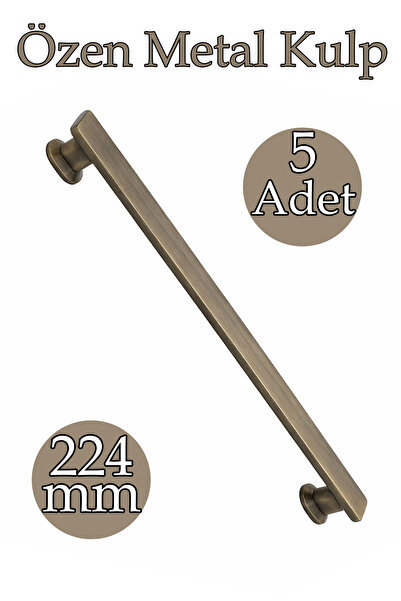 Badem10 Özen 224 mm Αντικέ Κίτρινη Λαβή Συρταριού 5 Τεμαχίων Σετ Μοντέρνα Κομ...