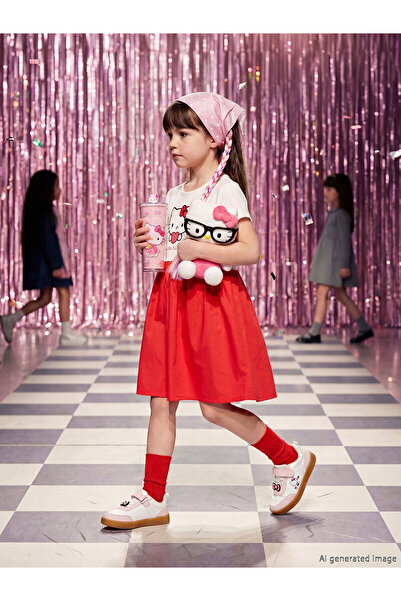 LC Waikiki YK PLUS LCW Παιδικό φόρεμα για κορίτσια με στάμπα Hello Kitty