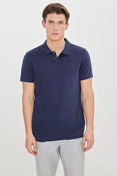 ALTINYILDIZ CLASSICS تي شيرت رجالي ذو ياقة بولو، ناعم الملمس، ضيق، باللون الأ...