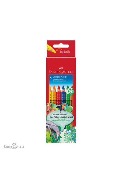 Faber Castell Set de 6 creioane colorate Jumbo Grip de la Faber-Castell, form...