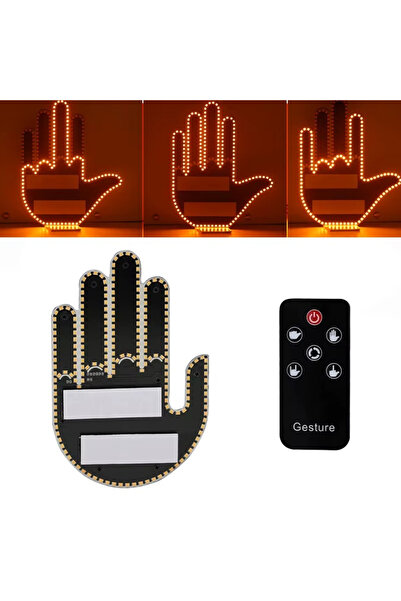 TeknoClass Uzaktan Kumandalı El Orta Parmak Led Araba Içi Led 3 Farklı Mod