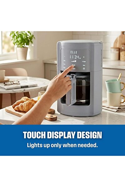 ELLE Panache Series Digital Coffee Maker, 1.8L, 12-14 Cup Capacity, Programmable, Reusable Permanent