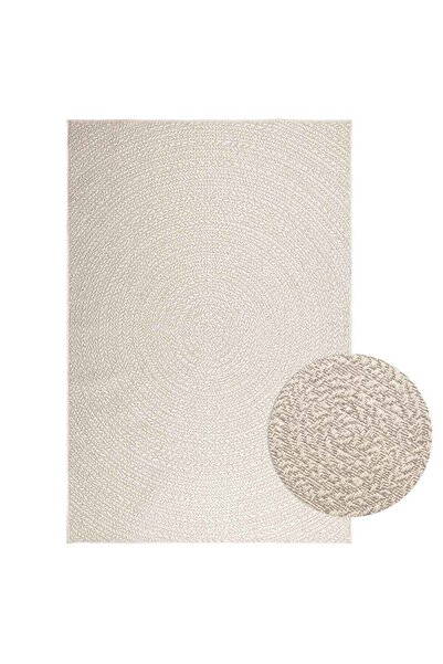 vidaxl Χαλί ZIZUR Κρεμ Όψη Γιούτας Εσωτ. & Εξωτ. Χώρου 160 x 230 εκ.