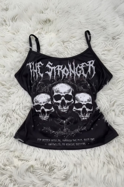 Köstebek Μαύρο The Stronger Gothic Y2K Στράπλες Κροπ