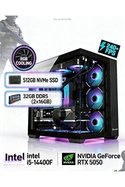 TEKDEN BİLGİSAYAR RTX 5050 Gaming PC | İ5-14400F | 16GB RAM | 512GB NVMe SSD ...