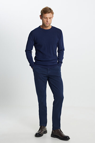 ALTINYILDIZ CLASSICS Ανδρικό παντελόνι σε μπλε ναυτικό χρώμα, βαμβακερό, στεν...