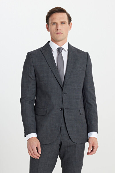 ALTINYILDIZ CLASSICS Ανδρικό κοστούμι από μάλλινο ύφασμα Cordura σε ανθρακί χ...