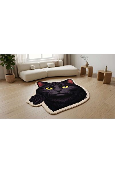 Gergef House Kedi Serisi Desenli Dijital Baskı Keçe Tabanlı Modern Dekoratif ...