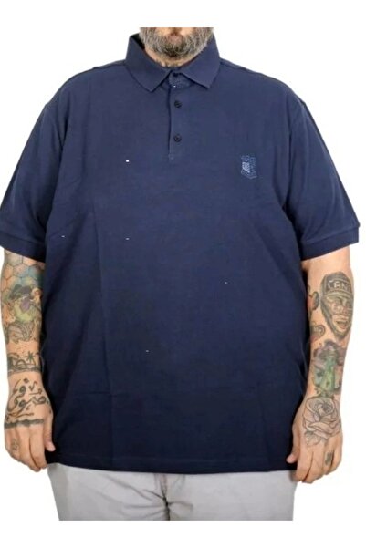 cusseli Ανδρικό μπλουζάκι μεγέθους μπατάλ με λαιμόκοψη πόλο, κεντημένο, κλασι...