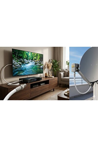 EMİRHANNALBUR 10 Metre TV Anten Kablosu - Full HD 4K Destekli Bakır RG6 Uydu ...