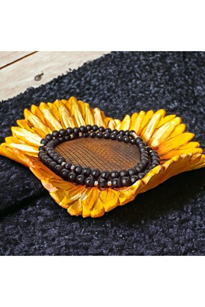 Ezera Ανδρικό κολιέ Amadi με χάντρες από Μαύρο Αχάτη και Όνυχα, με αξεσουάρ α...